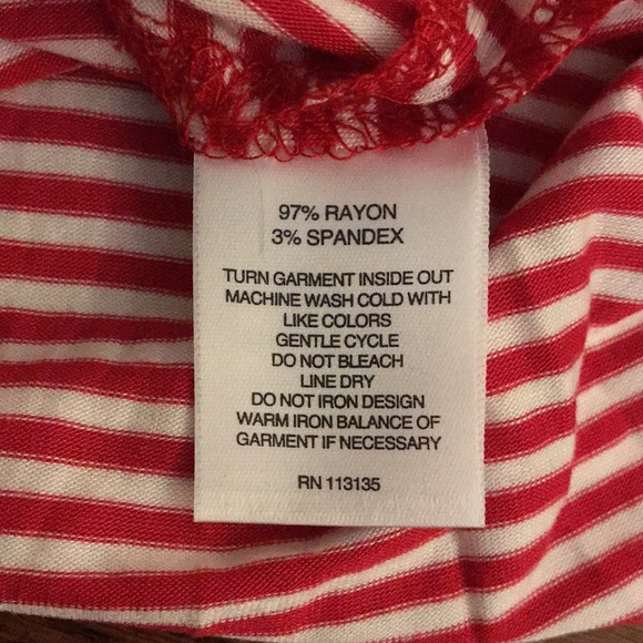 New Rebecca Malone Christmas Reindeer red/white stripe long sleeve shirt- size S - Picture 8 of 8